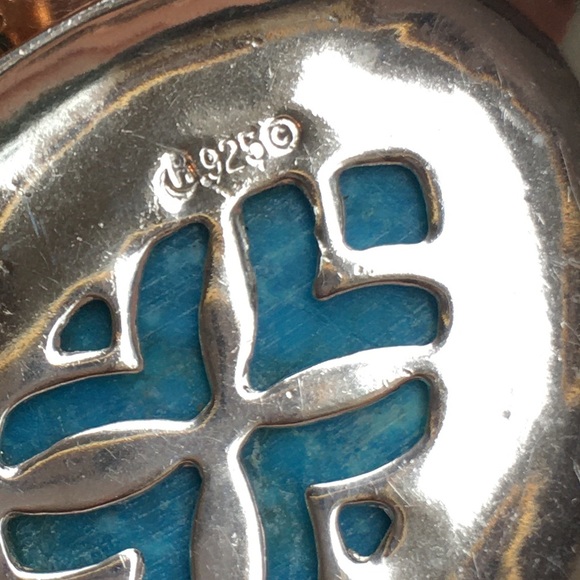 Genuine turquoise sterling silver drop pendant - Picture 5 of 7